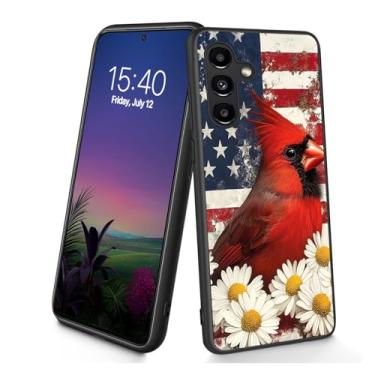 Imagem de Bxgolkgd Projetada para Galaxy S25 FE, capa protetora antiderrapante de silicone TPU macio e fino à prova de choque para Samsung Galaxy S25 FE 2025 6,7 polegadas - Bandeira americana Cardinal Daisy