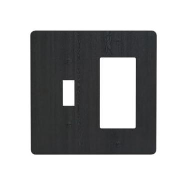 Imagem de Nadoabtm Capas de tomada vintage textura de madeira preta rústica 1 interruptor 1 interruptor de parede decorativo placa de interruptor de luz placas de interruptor elétrico para decoração de casa de