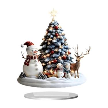Imagem de UGPLM Decoração de Natal 2D, enfeite de mesa, decoração de mesa, peça decorativa artesanal, arte 2D para de mesa e quarto, Style C