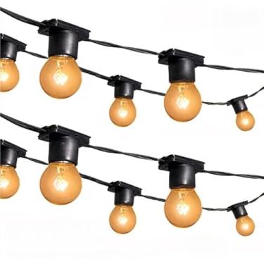 Imagem de Varal de luz para área externa com 20m Festão + 20 lâmpadas inclusas Incandescente 15w varal de luzes Iluminação Decorativa para Festas e Jardim(Led Branco quente 220V (LED),15 Metros)