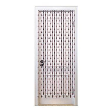 Imagem de ZJYWMM Cortina frisada contas de madeira cortinas de corda de porta decoração de casa para passagem de porta painel de parede eventos de festa com franja, largura 80-120 cm (cor: 100 x 155 cm-29 ações