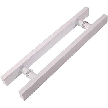 Imagem de Maçaneta de porta deslizante, maçanetas de porta de celeiro, conjunto de puxadores de porta deslizantes de aço inoxidável branco - Ferragens de maçaneta dupla face para portas de celeiro, portas de