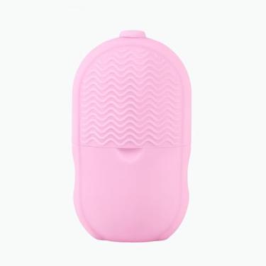 Imagem de Massageador Facial Rolo de Gelo Reutilizável com Cerdas de Limpeza – Efeito Refrescante, Reduz Inchaço e Estimula a Circulação (Rosa)