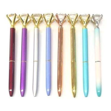 Imagem de Caneta Metal Diamante Lisa Esferográfica 1.0mm - oem