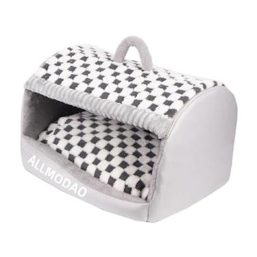 Imagem de Generic Cama-caverna para gatos, cama para animais de estimação, casinha para gatinhos, tenda macia e confortável para cães pequenos, casinha fofa e fechada, Gray L