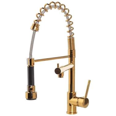 Imagem de Torneira Monocomando Misturador Dourado Cozinha Gourmet 2087 - REAL, D