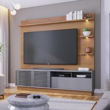 Imagem de Estante Home Theater com Led Para TV até 70 Polegadas 1 Porta Campeche