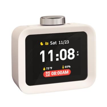 Imagem de Dekala ChronoSense Despertador para umidade da temperatura do quarto, 4 alarmes programáveis de 7 dias, alarme gradual alto de 100 dB para sono pesado, cronômetro visual, máquina de som de ruído