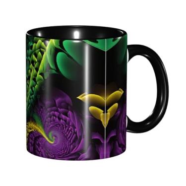 Imagem de Zeraoke Canecas de café criativas com estampa de flores coloridas, personalizadas, presente para família, tamanho de 325 ml, unissex