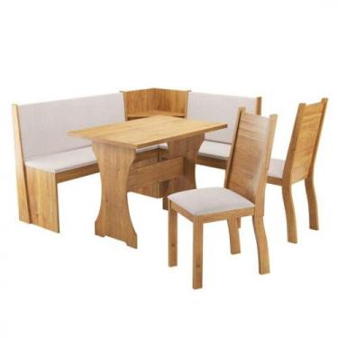 Imagem de Canto Alemão Viero com 2 Cadeiras Napoli, MDF e MDP - Viero Moveis, Me