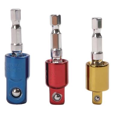 Imagem de Adaptador de soquete de grau de impacto rotativo de 360°/conjunto de extensão/adaptador de haste hexagonal de 1/10.2 cm, transforma a furadeira elétrica em chave de porca de alta velocidade, para