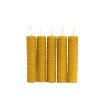 Imagem de Conjunto de 20 velas 100% naturais de cera de abelha 10x2cm - Velas decorativas, velas perfumadas, conjunto para presente (5 velas)
