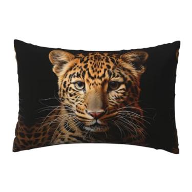 Imagem de Capa de travesseiro para sala de estar com estampa de leopardo para decoração de férias em casa
