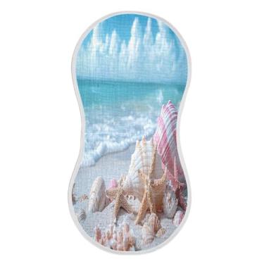 Imagem de xigua Lindo conjunto de 1 panos de musselina para arrotos de praia, super macios e absorventes, roupas de arroto de algodão, presente de chá para recém-nascidos, bebês meninas e meninos