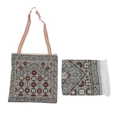 Imagem de Conjunto combinado de bolsa de toalha de praia Toalha de algodão de secagem rápida com bolsa portátil para viagens, acampamento, academia, natação, elegante, macio, absorvente, (Bola Redonda)