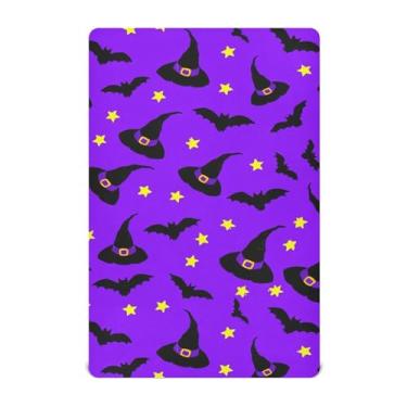 Imagem de Burbuja Lençol de berço de morcegos em roxo para meninos e meninas, lençol com elástico 71 x 132 cm para colchão padrão de berço e cama infantil, macio e respirável