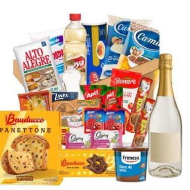 Imagem de Cesta Básica Completa De Natal 26 Itens Doação - Império Cestas Básica