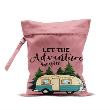 Imagem de Bolsa impermeável para roupas de banho, viagens, cosméticos, bolsas de maquiagem, ioga, academia, acampamento, presentes divertidos para campistas felizes, acessórios de acampamento para trailers 01