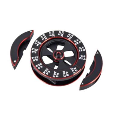 Imagem de Fenteer Régua de Medição de Altura do Eixo para Carro RC, Robusta e Prática, Ferramenta Circular de Metal para Medição de Veículos RC 1/10 e Carros de Hobby, Preto Vermelho