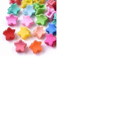 Imagem de 20 presilhas de cabelo pequenas estrelas fofas mini garras de cabelo para mulheres, franjas decorativas fofas, presilhas de cabelo com aderência forte Y2K, cores mistas, 14 x 14 x 17 mm