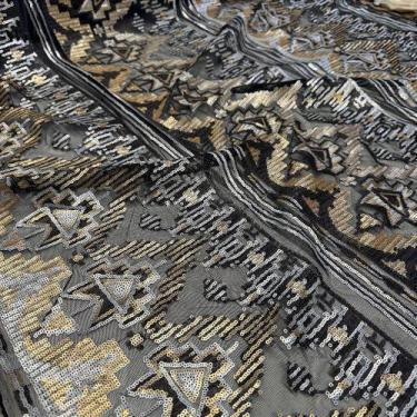 Imagem de Tecido Tule Paetê Bordado Imperial 1,30m Para Vestidos de Festa e Carn