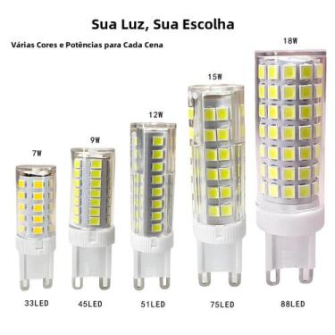Imagem de Lâmpada LED G9 De Alta Potência 7W 9W 12W 15W 18W 220V SMD 2835 Substi