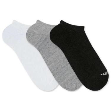 Imagem de Kit Meia Invisível Mash 3 Pares Algodão Sem Cano Esportiva, Cinza mesc