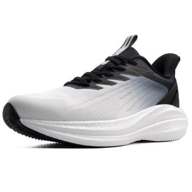 Imagem de OUTJET Tênis de corrida feminino leve acolchoado para caminhada, corrida, viagem, academia – malha respirável, sola macia, ajuste elegante, Preto, 41