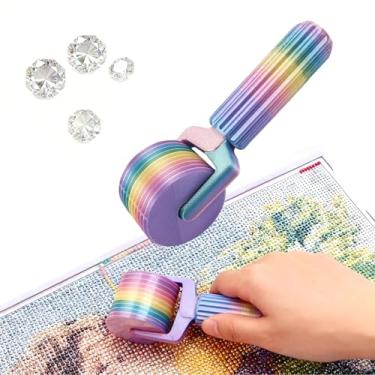 Imagem de Rolo de arte de diamante com alça estendida 2026, ferramentas de pintura de diamante destacáveis, rolo de pressão para bordado de strass, prensagem suave, artesanato e pintura de diamante (cores candy