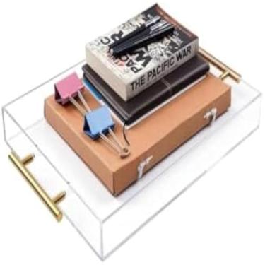 Imagem de Bandeja, design moderno, transporte pratico, itens organizados, servir refeicoes, acrilico resistente, e duravel, retangular