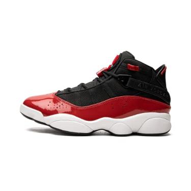 Imagem de Jordan Tênis masculino de basquete 6 anéis 322992-060, Preto/branco-vermelho academia, 44 BR