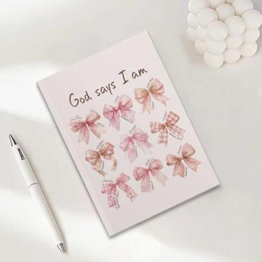 Imagem de Caderno com laço rosa, caderno A5 para anotações de escritório, agenda de 21 x 14,7 cm, agenda de viagem, 16