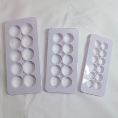 Imagem de Craft Supply Co. Conjunto de moldes de fundição de resina, formas geométricas em 3 tamanhos, modelos de plástico branco para fabricação de joias, ferramentas de artesanato DIY (círculo)