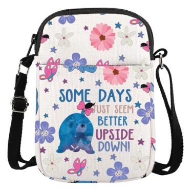 Imagem de Bolsa tiracolo com citação de burro de desenho animado Some Days Look Better Upside Down Donkey Gift para amantes de burros presente positivo, De cabeça para baixo, Simples e prática