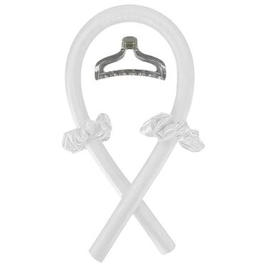 Imagem de Rolos de cabelo para cachos sem calor durante a noite – faixa de cabelo de borracha macia e conjunto de presilhas de cabelo, fita cacheada de espuma para cabelos longos (cinza)