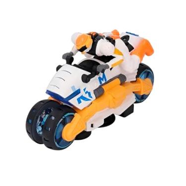 Imagem de Motocicleta Transformável com Rotação 360°, Brinquedo Colorido com Transformação Automática, ABS, 22,5cm, Alimentação 3 Pilhas AAA