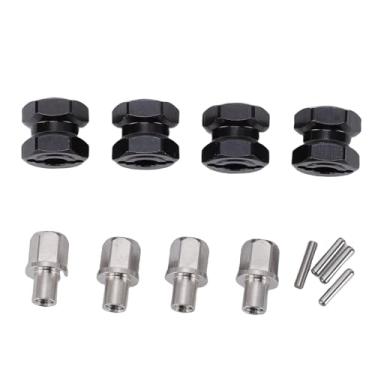Imagem de RiToEasysports Peças de RC, Adaptadores de Roda de Latão Peças de Esteira RC para Serviços Pesados, Cubos Sextavados Com Tração e Equilíbrio para Escala 1/10 SCX10 (BLACK)