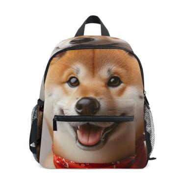 Imagem de GAIGEO Shiba Inu Cute Dog Mini Toddler Backpack with Whistle, Adjustable Chest Strap, Boy Backpack Lightweight & Compact for Ages 3-8