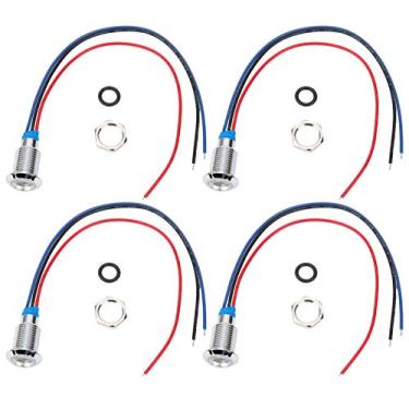 Imagem de Hyuduo Mini LED Redondo, 3 6 V 4 Conjuntos de LEDs Redondos Pré-conectados, Metal à Prova d'água de 10 Mm, Luzes de 2 Cores, ânodo Comum para Componentes Mecânicos, Tecnologia CNC de Alta Precisão,