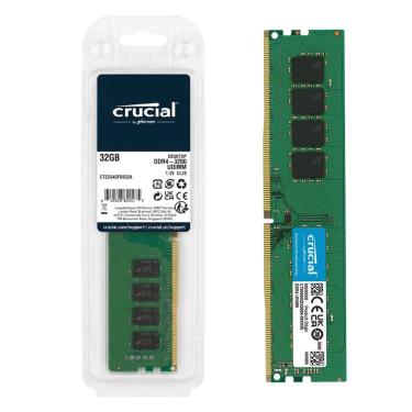 Imagem de Memória RAM Desktop Crucial 32Gb DDR4 3200Mhz UDIMM 1,2V Cl22 (CT32G4DFD832A)  