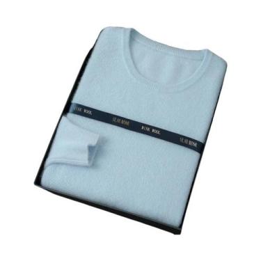 Imagem de Suéter Masculino De Tamanho Grande 100% Puro Cashmere De Mink Com Gola