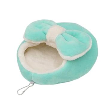 Imagem de IEUDNS Cama suspensa para hamster, cama aconchegante de inverno para pequenos animais de estimação, fofo para hamster dormir, habitat para furão, Verde