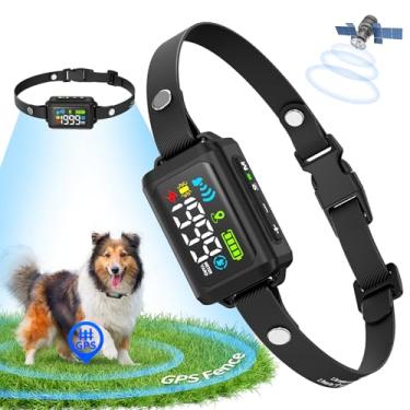Imagem de Feycig Sistema de cerca de coleira de cachorro sem fio GPS, cerca elétrica para cães, alcance ajustável de 30 a 1,827 m, IPX7 à prova d'água, cerca sem fio para cães, sistema de contenção de animais