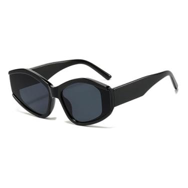 Imagem de Óculos de Sol Olho de Gato em Cores Vibrantes para Homens e Mulheres, Proteção UV400, Ideais para Esportes ao Ar Livre, Corrida e Ciclismo, nas Cores Preto e Cinza.