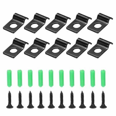 Imagem de HARFINGTON Conjunto de tiras de tubo de 1/20.3 cm, clipe de conduíte de aço carbono, 30 peças, braçadeira de tira de furo único para fixação de cabo de tubo de tubo (3 mm, preto)