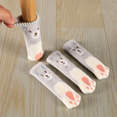 Imagem de 16 peças lindas meias de perna de móveis, protetores de chão de perna de cadeira para evitar arranhões, ajuste quadrado redondo perna de móveis para se mover facilmente, reduzir o ruído reutilizável