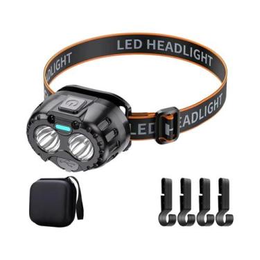 Imagem de Lanterna De Cabeça LED Recarregável À Prova d'Água Com Sensor Para Pes
