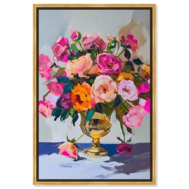 Imagem de Art Remedy Lush Elysium Canvas Vasos florais brilhantes, moldura dourada, 25,4 cm x 38,1 cm