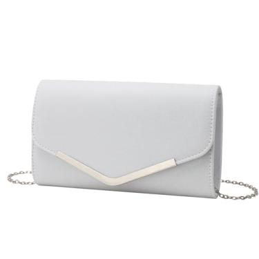 Imagem de ZUC Bolsas femininas elegantes e minimalistas, bolsas versáteis, bolsas transversais de ombro com corrente, Branco, One Size