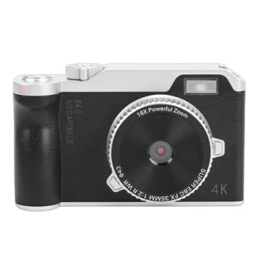 Imagem de Acouto Câmera CCD, Gravação de Vídeo 4K HD Zoom Digital 16X Com Foco Automático Câmera Digital Vintage Portátil Com Tela Flip de 2,4 Polegadas e Leitor de Cartão OTG, para Entusiastas (Branca)